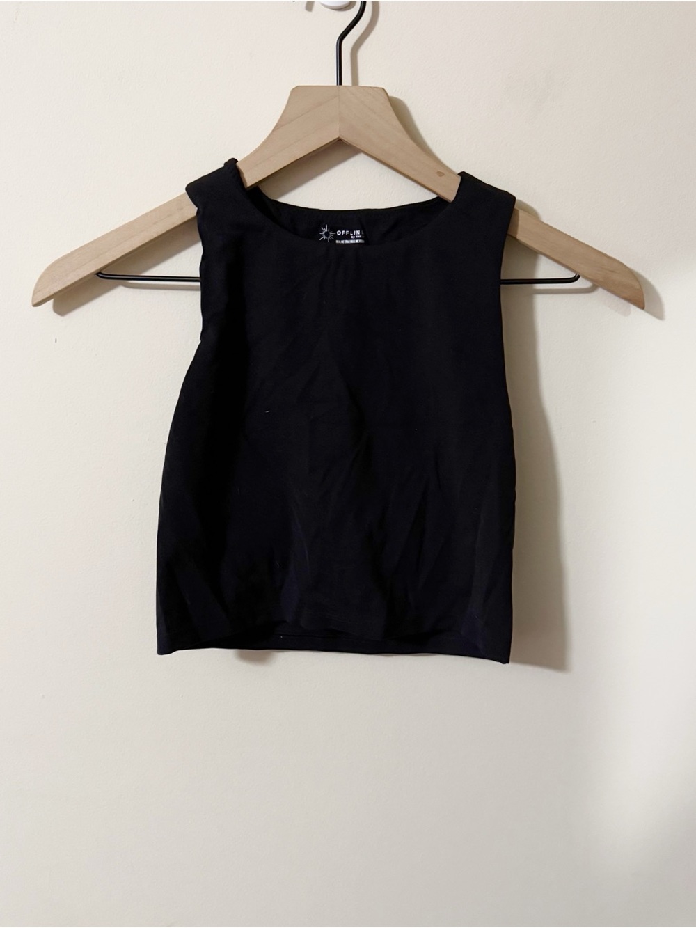 Aerie Offline Womens Crop Workout Black Tank Size Small Activewear